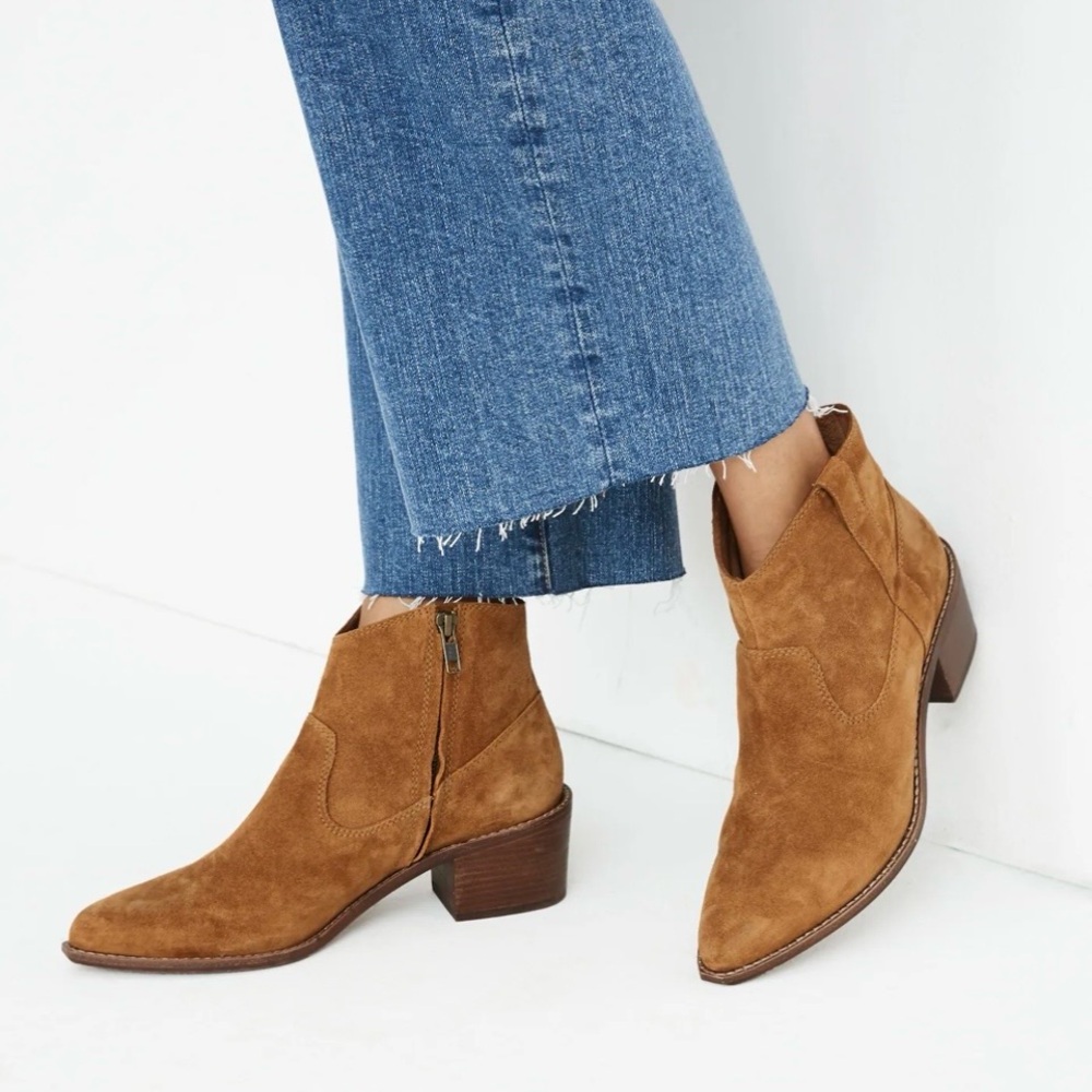 Madewell Halie Suede Ankle Boot Equestrian Brown Size 8.5